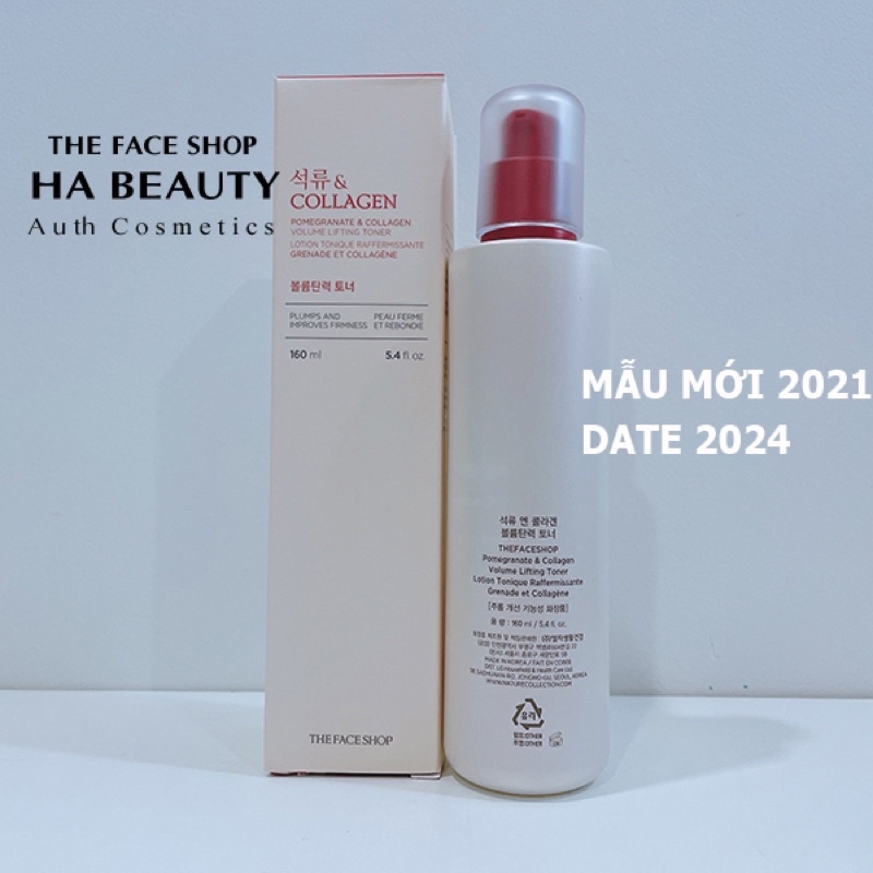 Nước hoa hồng dưỡng ẩm se khít lỗ chân lông cấp ẩm The Face Shop Pomegranate & Collagen Volume Lifting Toner 160ml | BigBuy360 - bigbuy360.vn