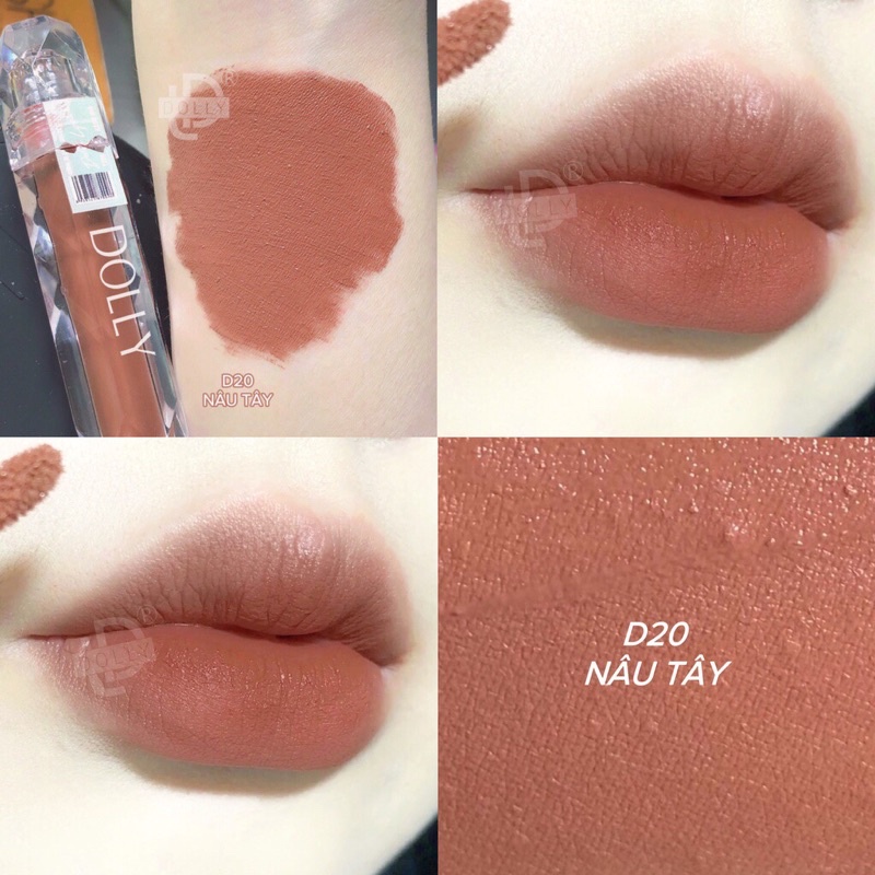 Son kem lì Dolly màu nâu tây 💞 FREESHIP 💞 - siêu bền siêu mềm mịn môi chiết xuất thiên nhiên