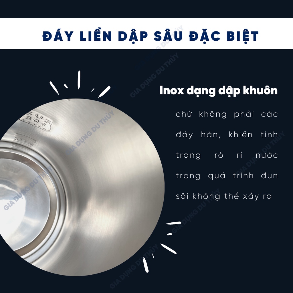 Ấm đun siêu tốc 2.2L màu đen van an toàn 2 cấp Goldsun GKT2602 kiểu dáng hiện đại, inox 304 cao cấp của gia dụng du thủy