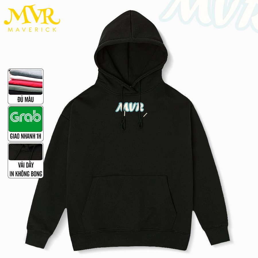 Áo Hoodie Unisex Basic In Logo Đám Mây Áo khoác nam nữ form Rộng Oversize Local Brand MVR Vải Nỉ Cotton Da Cá Cao Cấp