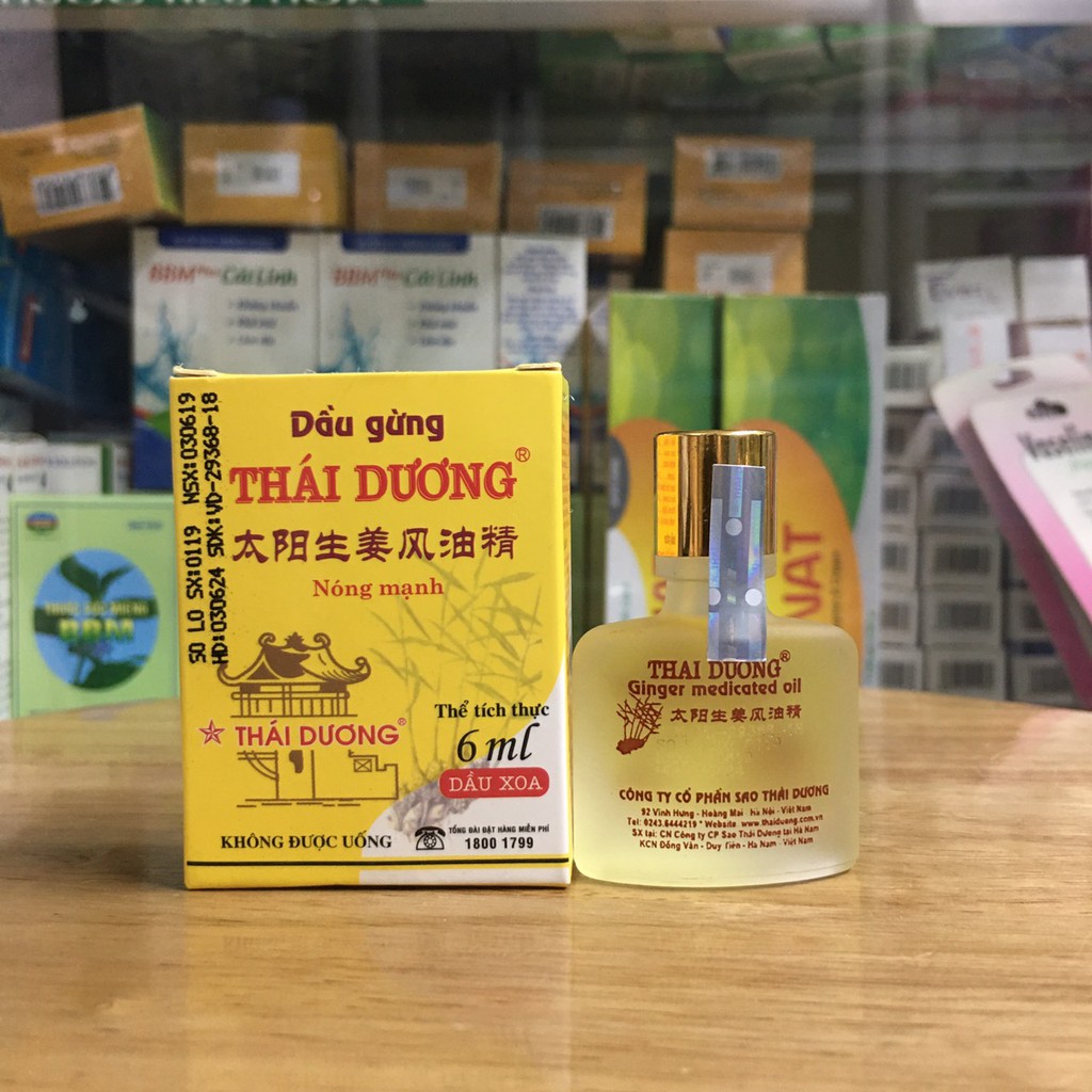 Dầu gừng Thái dương lọ 6ml