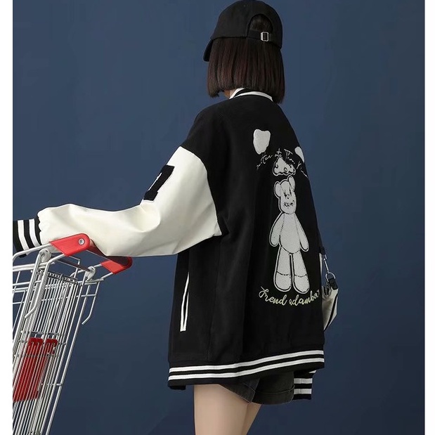 Áo khoác bomber in hình phong cách Hàn Quốc áo khoác bóng chày nam fashion bigsize áo khoác áo dài tay unisex áo khoác bóng chày