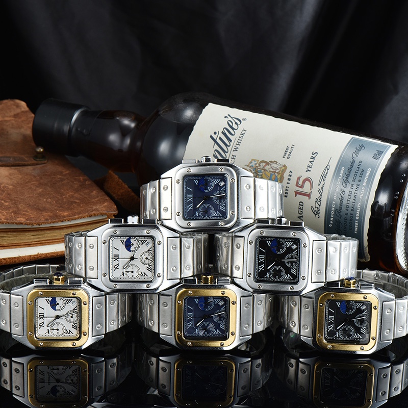 Cartier Đồng Hồ Nam Hiển Thị Lịch Đa Chức Năng 38mm