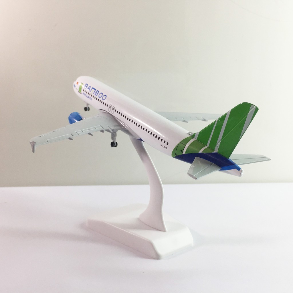 Mô hình máy bay kim loại hàng không Tre Việt Bamboo Airways 16cm dòng Airbus A320 món quà tặng mô hình tĩnh die-cast