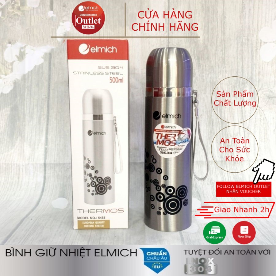 Bình Giữ Nhiệt Inox 304 Nóng 8h Lạnh 12h ELMICH El5458 500ml