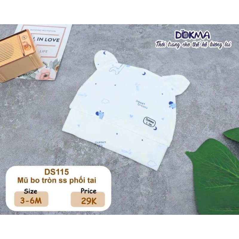 Mũ sơ sinh Dokma phối tai