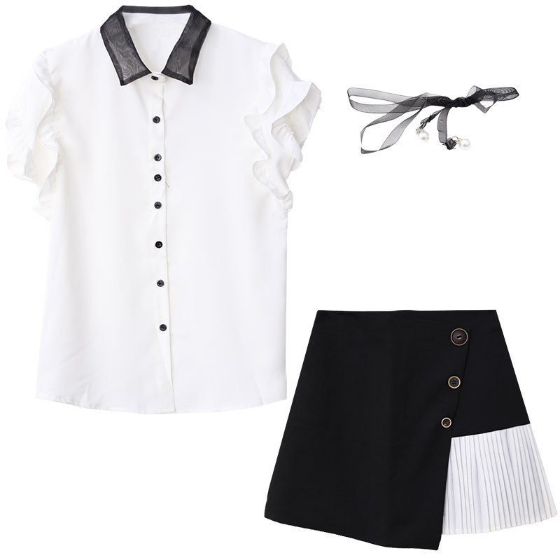 (Xả Hàng) Sét váy thiết kế nữ vải voan lơ xinh Hàn Quốc(có quần trong váy) | BigBuy360 - bigbuy360.vn