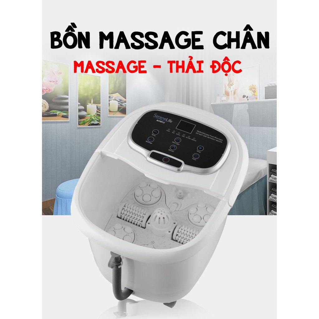 [BH 2 Năm] Bồn máy chậu ngâm chân massage xiaomi mát xa nước nóng SereneLife SL12 Chính Hãng Mỹ