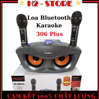 Loa bluetooth karaoke, sd 306 plus, kèm 2 micro không dây, phiên bản cao cấp nhất 2021