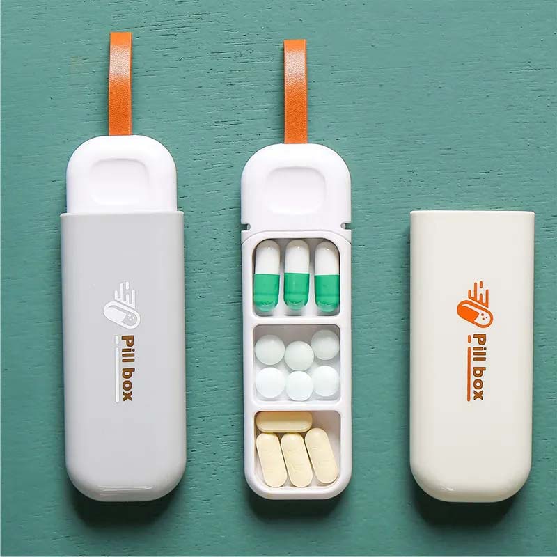 1 Hộp Đựng Thuốc 3 Ngăn Chống Thấm Nước Có Tay Cầm Tiện Dụng Mang Theo Du Lịch