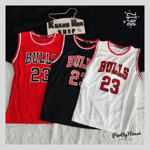 Áo bóng rổ Bulls 23 thời trang nam nữ unisex mặc mùa hè, chất liệu cotton organic mềm mịn mát in 3D phong cách Hàn Quốc