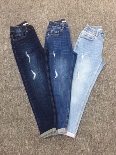 Quần baggy lưng thun nhún dây kéo