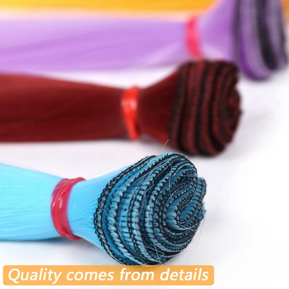 1 Bộ Tóc Giả Dài Thẳng 15cm 15 Màu Chất Lượng Cao Cho Búp Bê