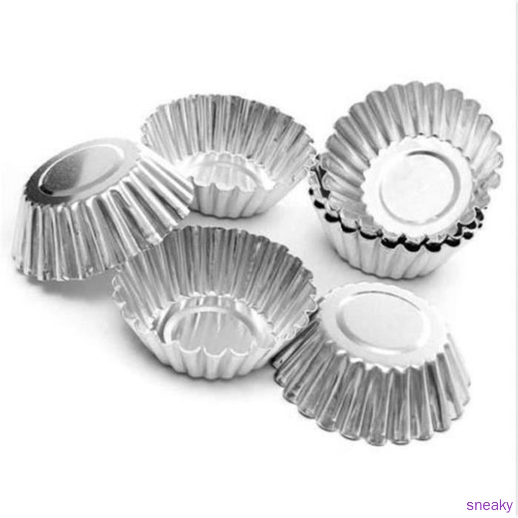 Set 10 Khuôn Làm Bánh Cupcake / Bánh Trứng Bằng Thiếc Chống Dính Diy