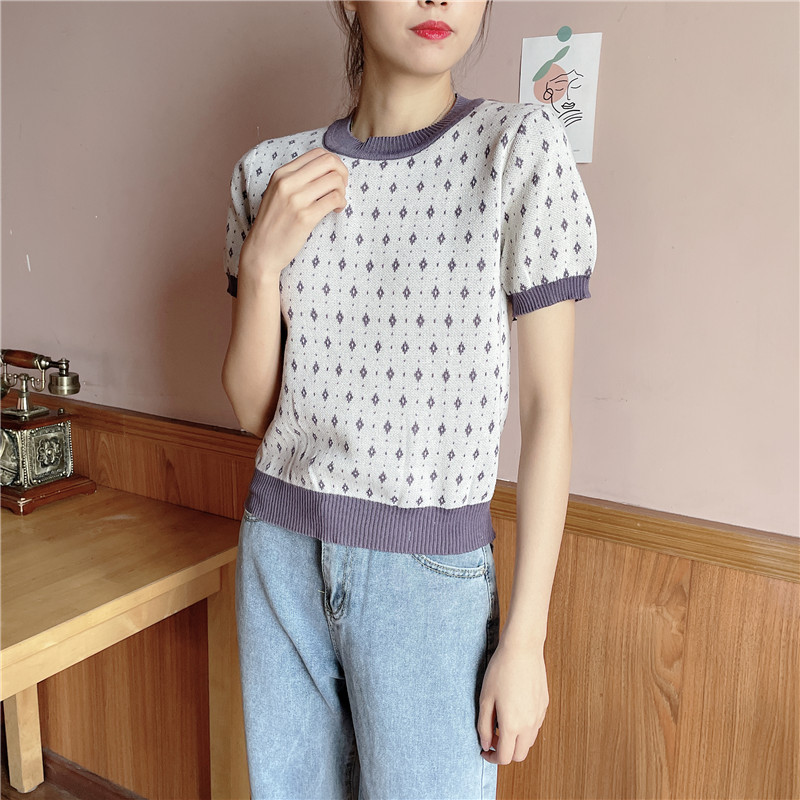 SUXI Áo Sơ Mi Tay Ngắn Cổ Tròn Dáng Rộng Thời Trang Dành Cho Nữ