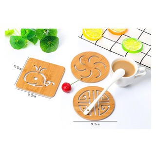 Miếng Lót Ly Bằng Gỗ Họa Tiết