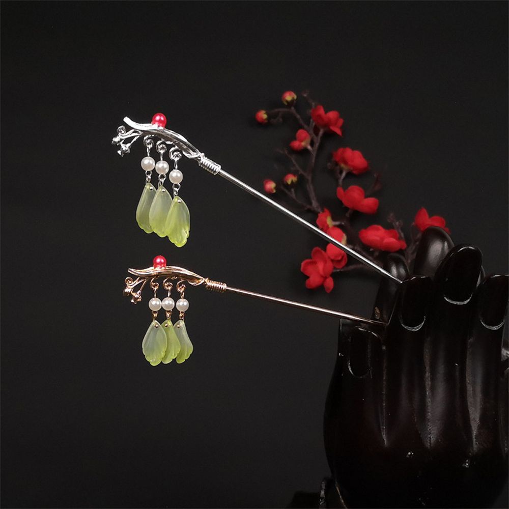 Trâm cài tóc hình hoa phối tua rua phong cách trung hoa cổ điển làm đẹp cho nữ