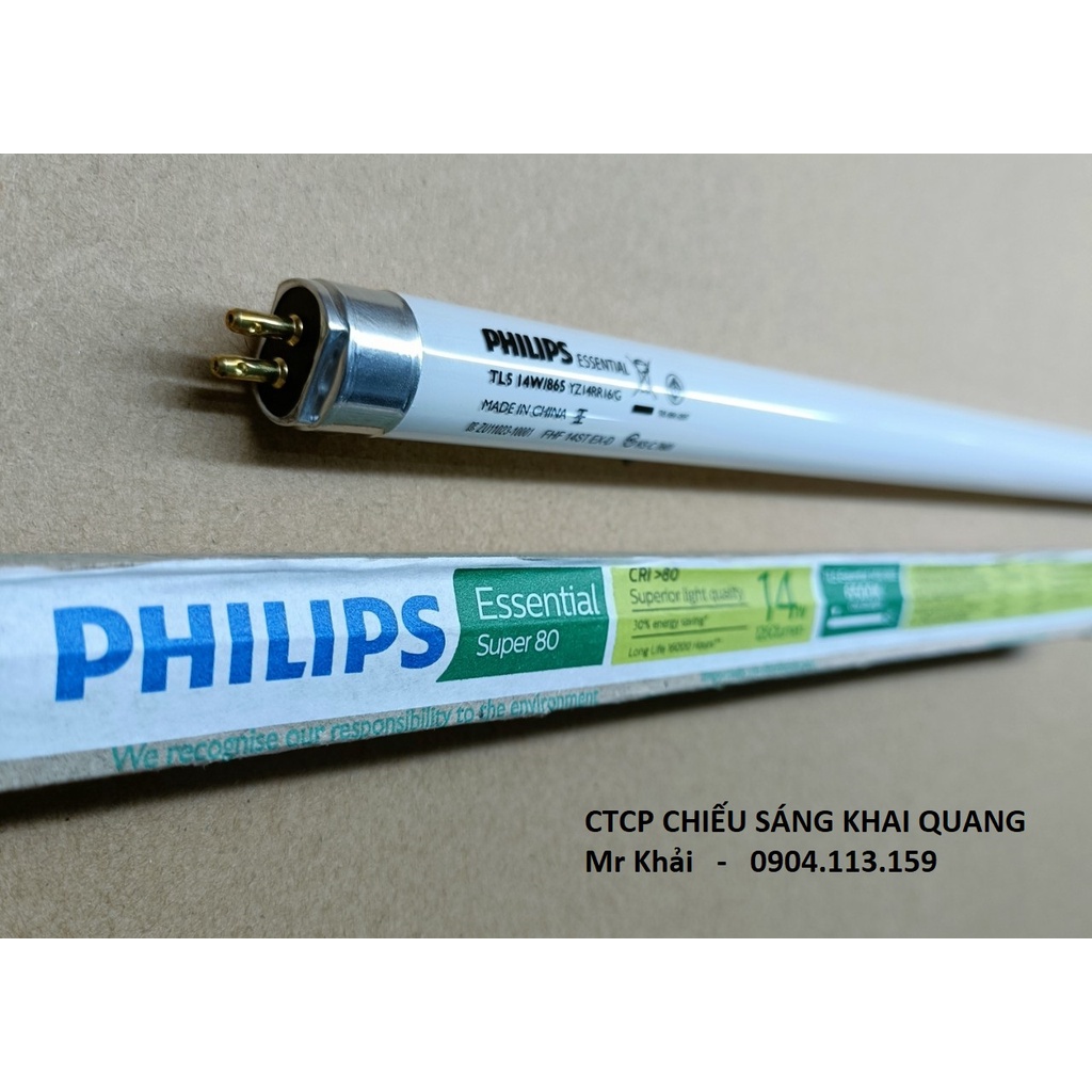 Combo 10 Bóng đèn huỳnh quang T5 Philips Essential 14W/865 0.6m