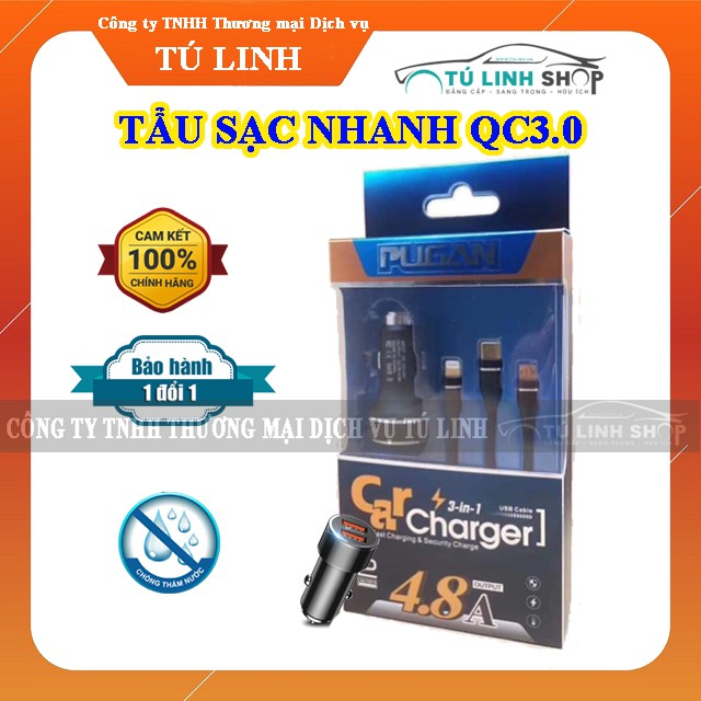  Tẩu sạc nhanh điện thoại QC3.0 trên ô tô