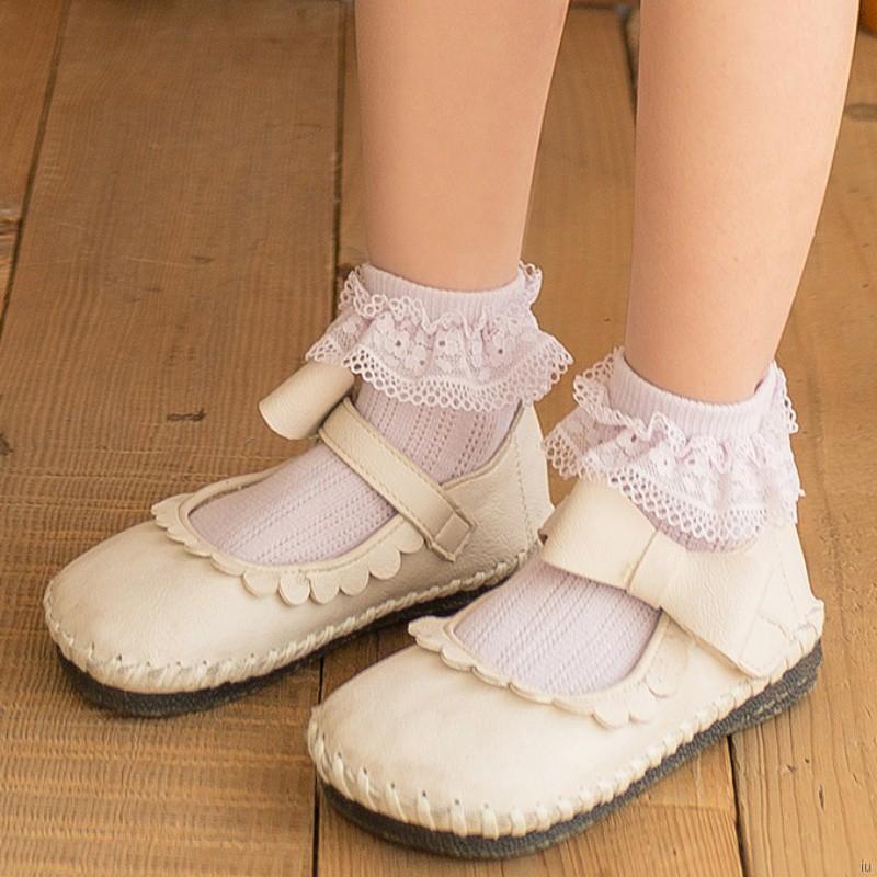 Vớ Cotton Phối Ren Thoáng Khí Đáng Yêu Cho Bé Gái