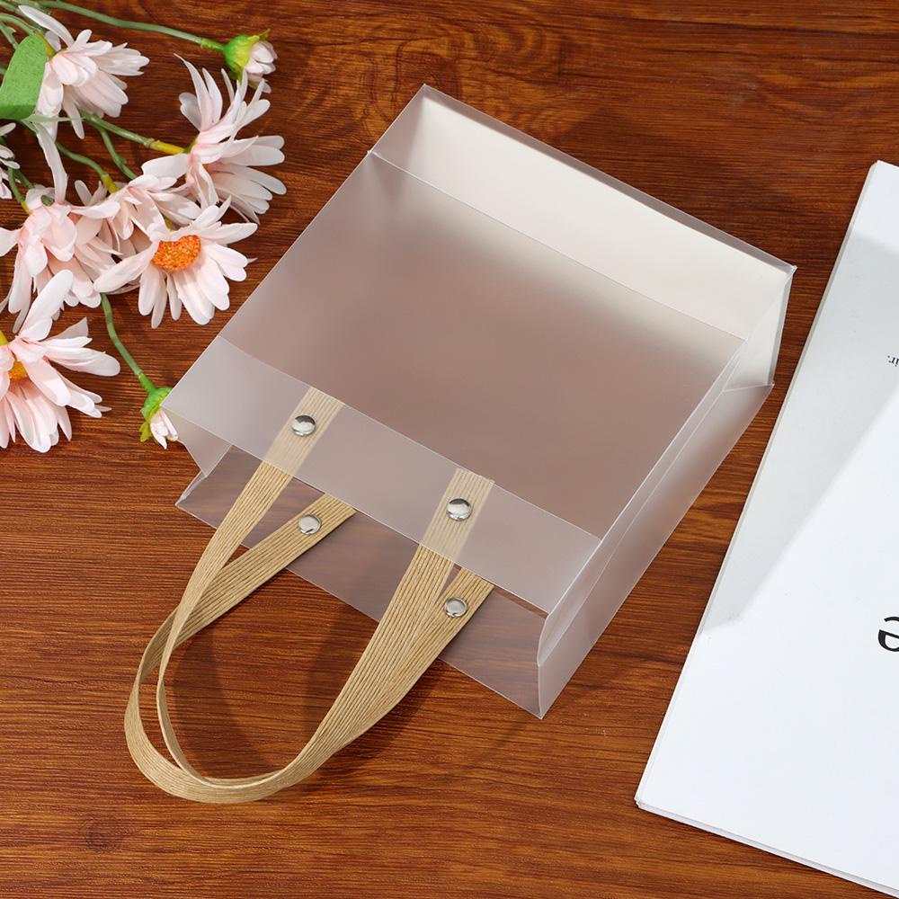 WAPKTY Túi Nhựa pvc Mờ Có Tay Cầm Đựng Quà Tiện Dụng