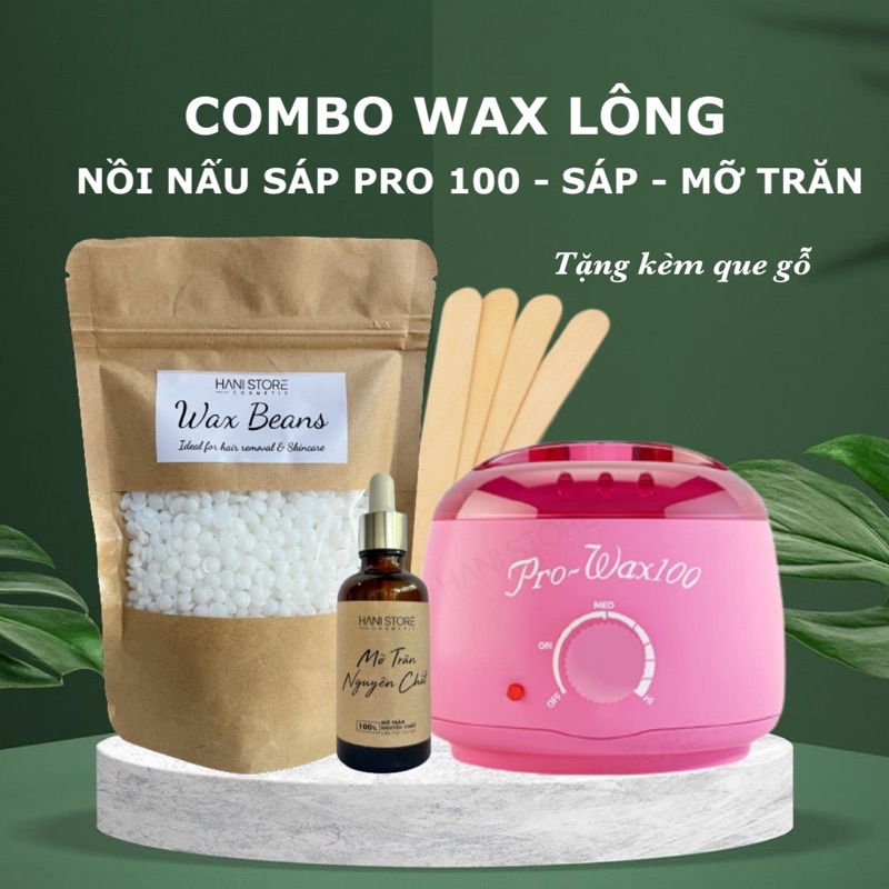 [KÈM QUÀ] COMBO NỒI NẤU SÁP MÁY NẤU SÁP WAX LÔNG PRO 100