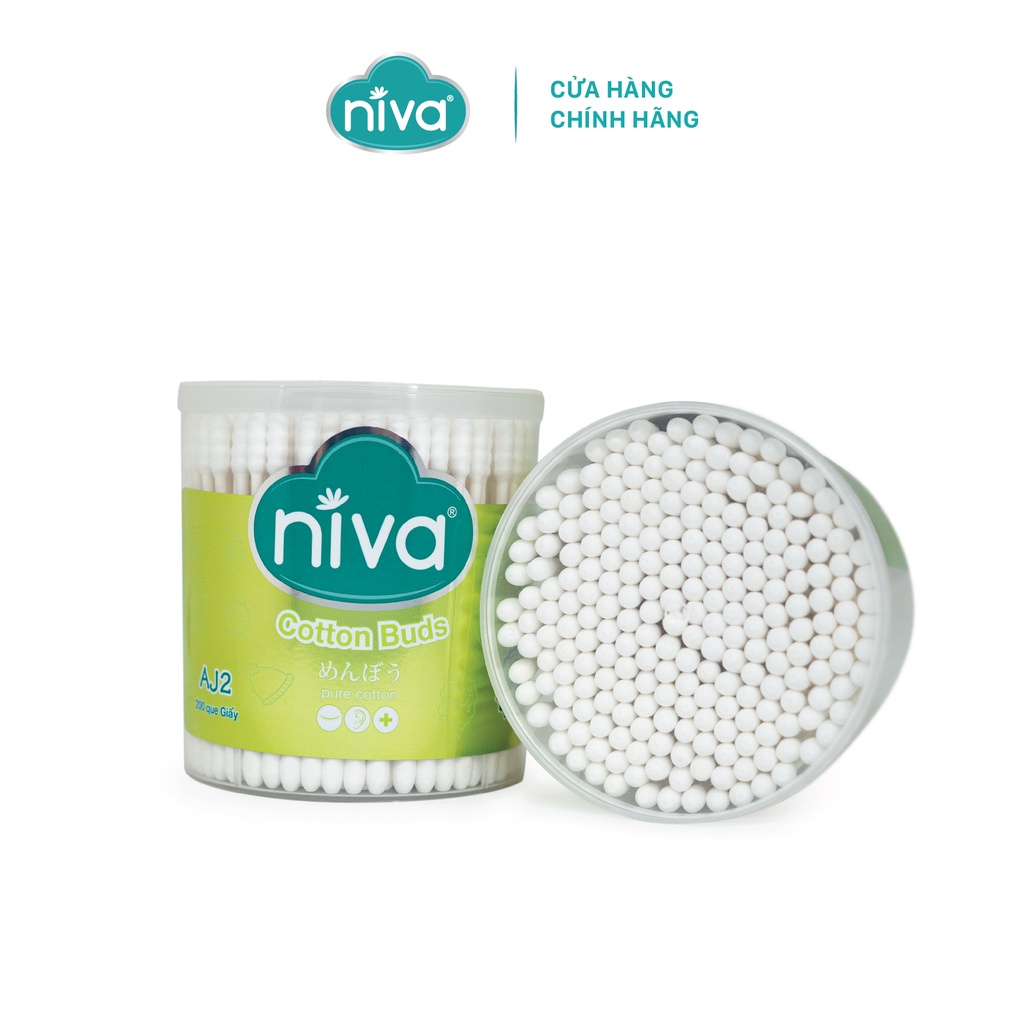Combo 6 Tăm Bông NIVA Dành Cho Người Lớn Hũ 200 Que Giấy Aj2