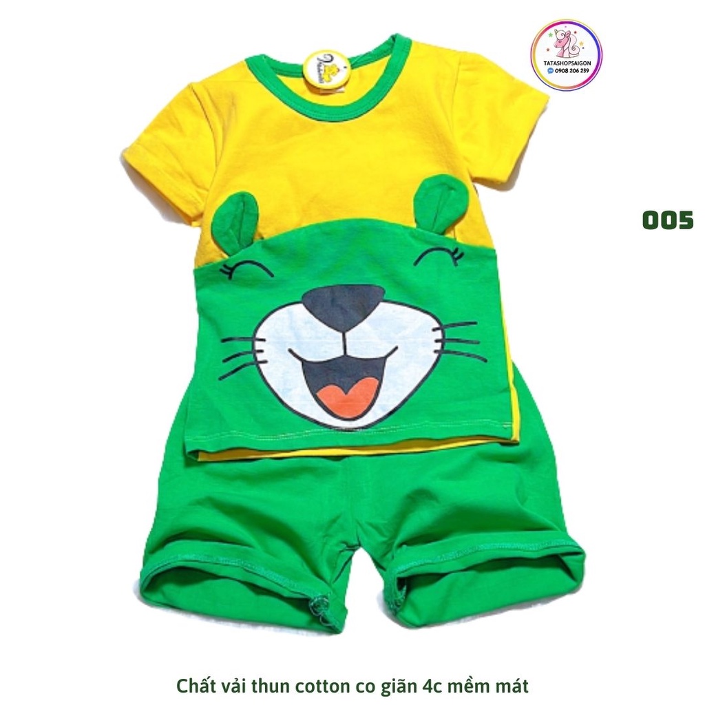 8 đến 22kg - Bộ bé trai bé gái thun cotton bé trai hình thú dễ thương 005