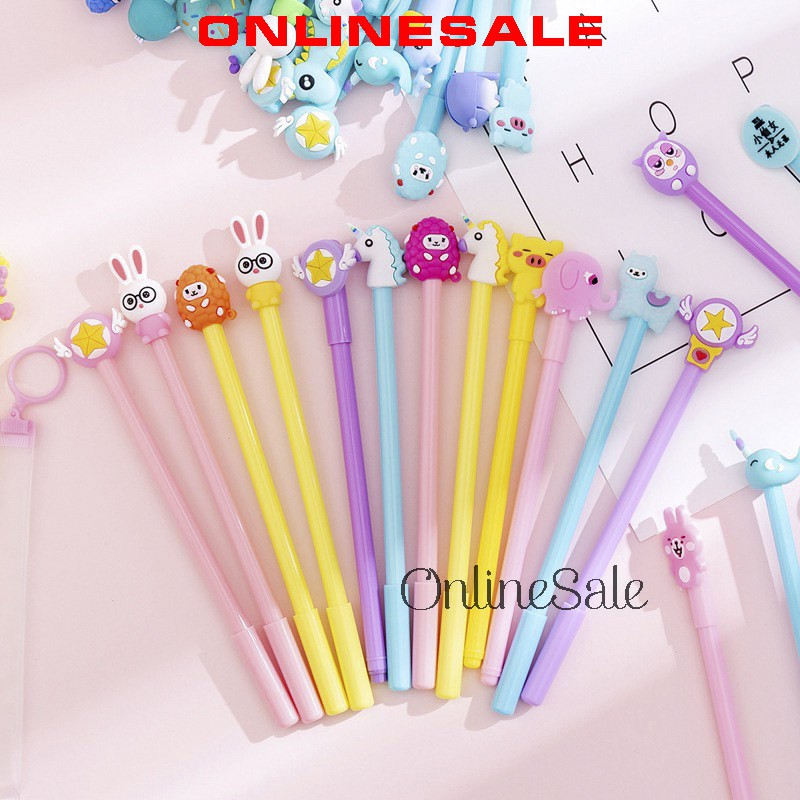 [QUÁ RẺ] Combo 20 Bút Bi Nước 0.5MM hoạt hình cute unicorn dễ thương dùng cho học sinh, văn phòng, mực đều nét chữ đẹp