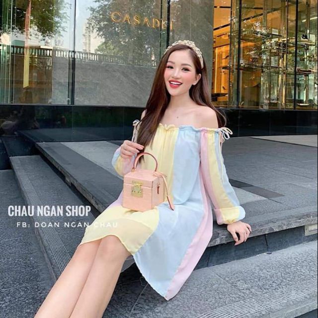 Đầm suông bẹt vai