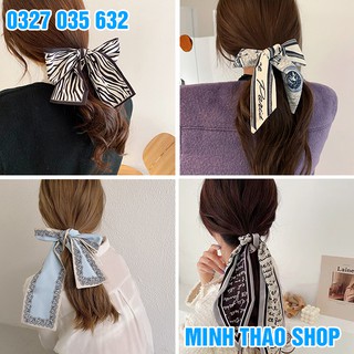 Khăn Lụa Buộc Tóc Thời Trang Kiểu Pháp Thanh Lịch Cho Nữ (Size 100x8 cm)