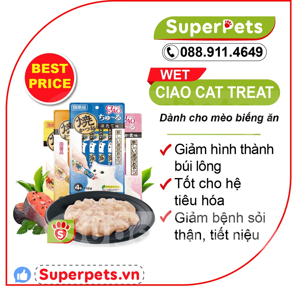 [ 8/2022 ] Súp Thưởng Ciao Churu Siêu Thơm Ngon Cho Mèo SUPERPETS VIỆT NAM