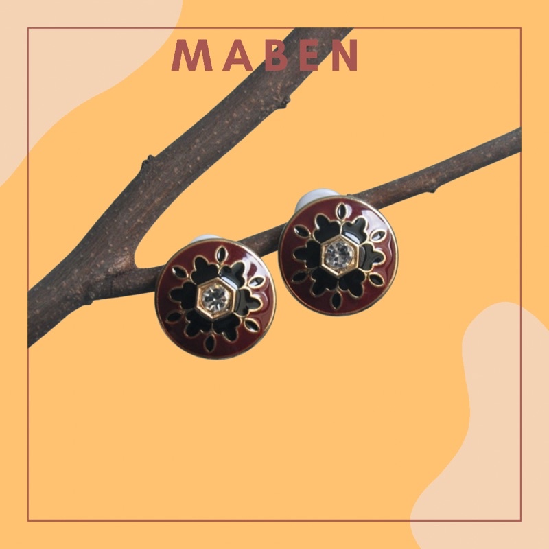 Khuyên tai dáng tròn retro cổ điển vintage - Maben