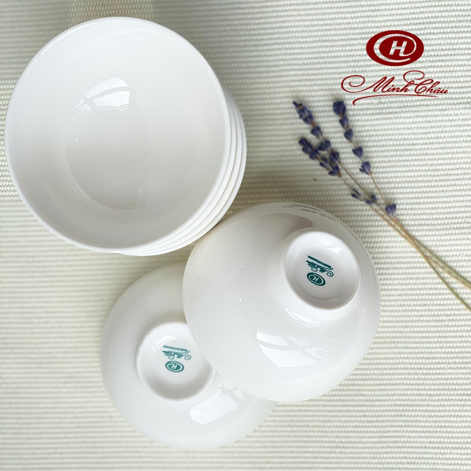 [Mã 258LIFESALE giảm 8% đơn 99K] Bộ 6 Bát Cơm Trắng Trơn 11cm - Sứ Minh Châu - C06