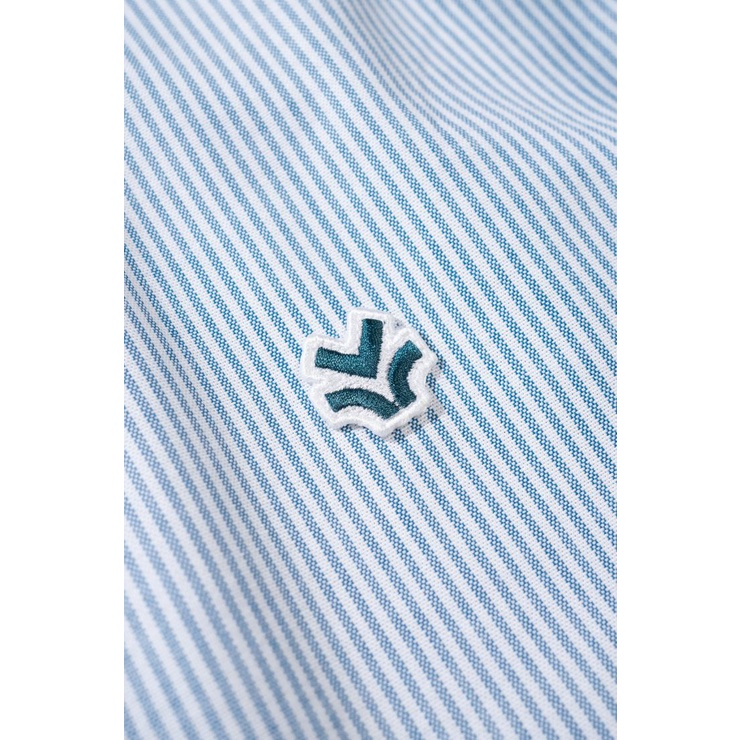 OWL BRAND ® LOGO OXFORD SHIRT - Áo sơ mi hình thêu đơn giản / Sọc xanh
