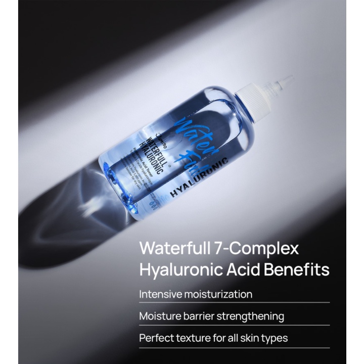 Nước hoa hồng cân bằng da, cấp nước, cấp ẩm sâu dành cho da khô ráp, thiếu ẩm Jumiso Waterfull Hyaluronic Acid Toner