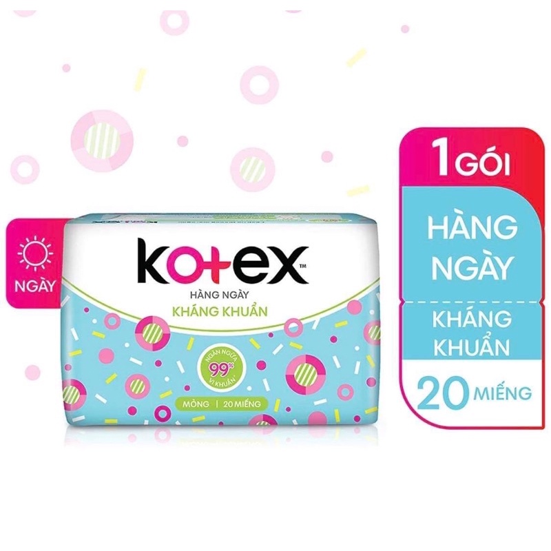 Băng vệ sinh Kotex hàng ngày kháng khuẩn 20 miếng/ gói