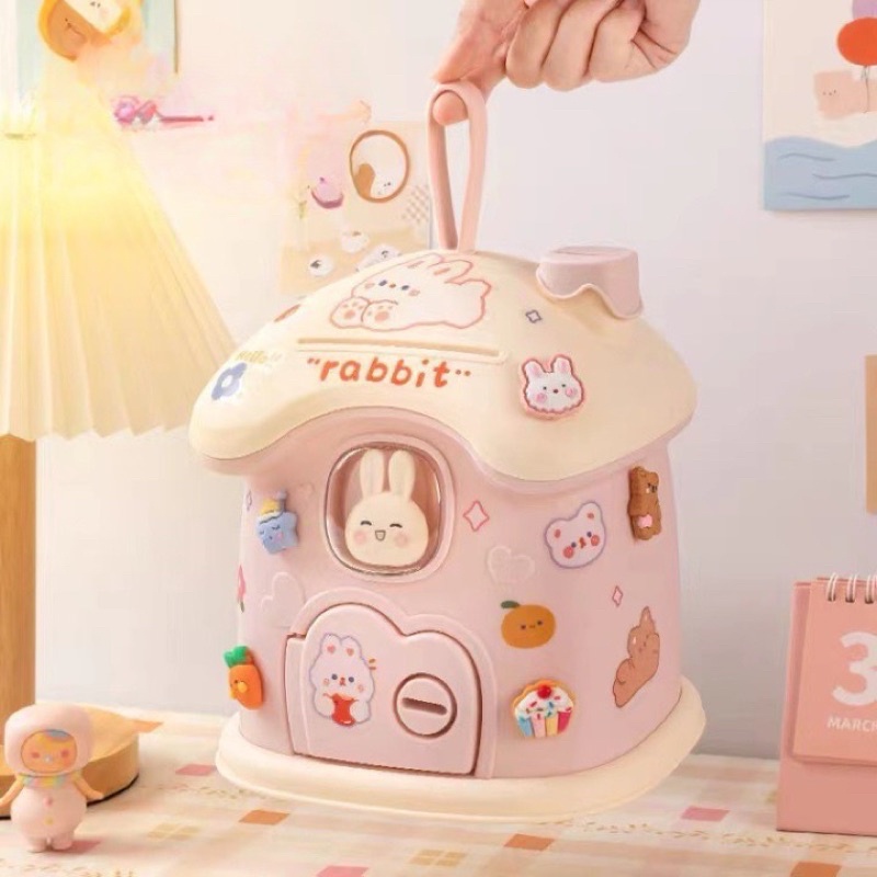 🌸HỘP ĐỰNG TIỀN TIẾT KIỆM MÀU HỒNG XANH HÌNH NGÔI NHÀ THIẾT KẾ ĐẸP, TIỆN DỤNG🌸