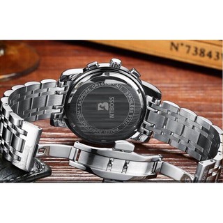 Đồng hồ NTBOSS mặt tròn dây inox
