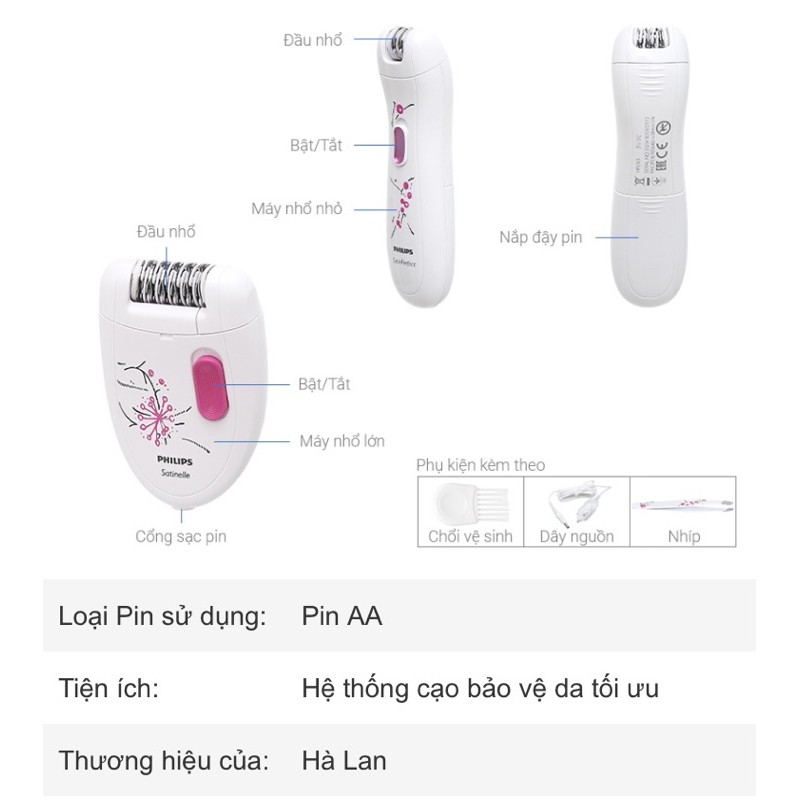 Máy triệt lông Philips HP6549-2hand có bảo hành chính hãng 1,5 năm