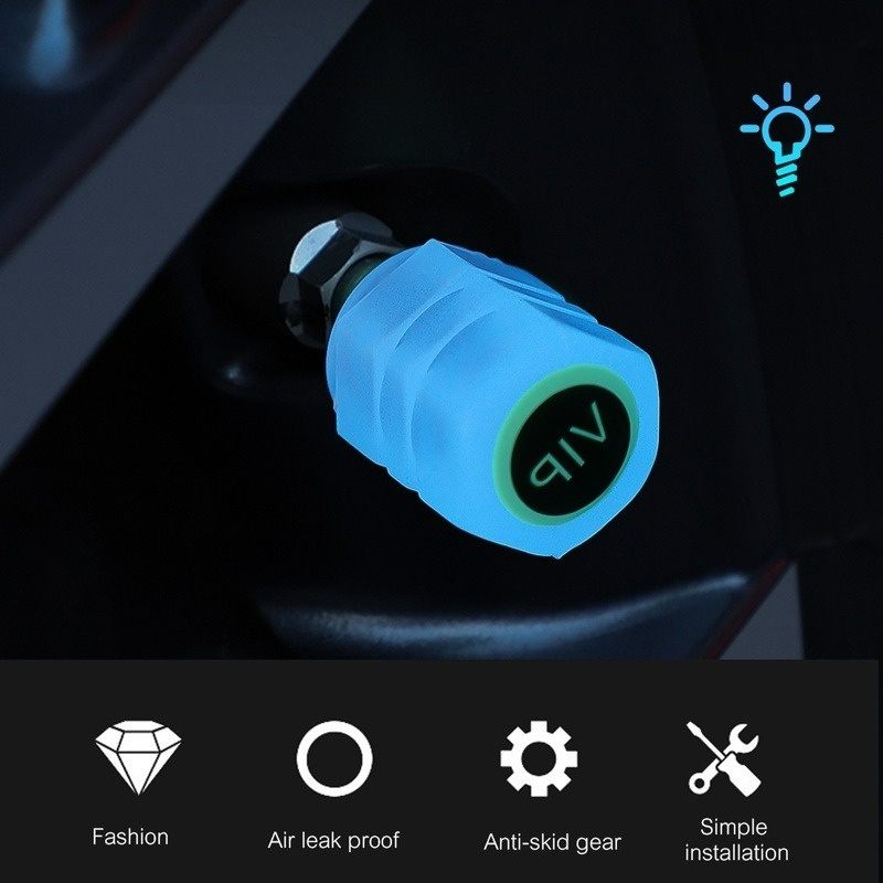 1 / 4 Nắp Van Lục Giác Phát Quang Trang Trí Bánh Xe Hơi