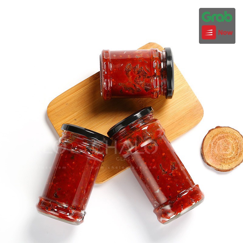 Hũ thuỷ tinh đựng yến chưng dáng tròn gân nắp thiếc 200ml ~ 280ml (Hàng loại #1, Hũ trơn, không in hình)