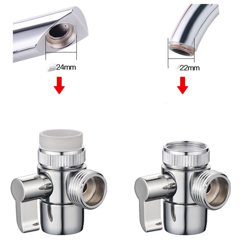 Van chuyển đổi chia nước vòi sen, đầu nối nòi lavabo Hợp kim không gỉ, chống ồn, chống giọt bắn cao cấp