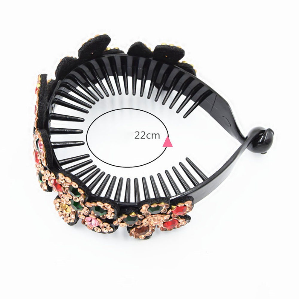 Kẹp tóc nhiều răng gắn hình hoa đính đá sang trọng