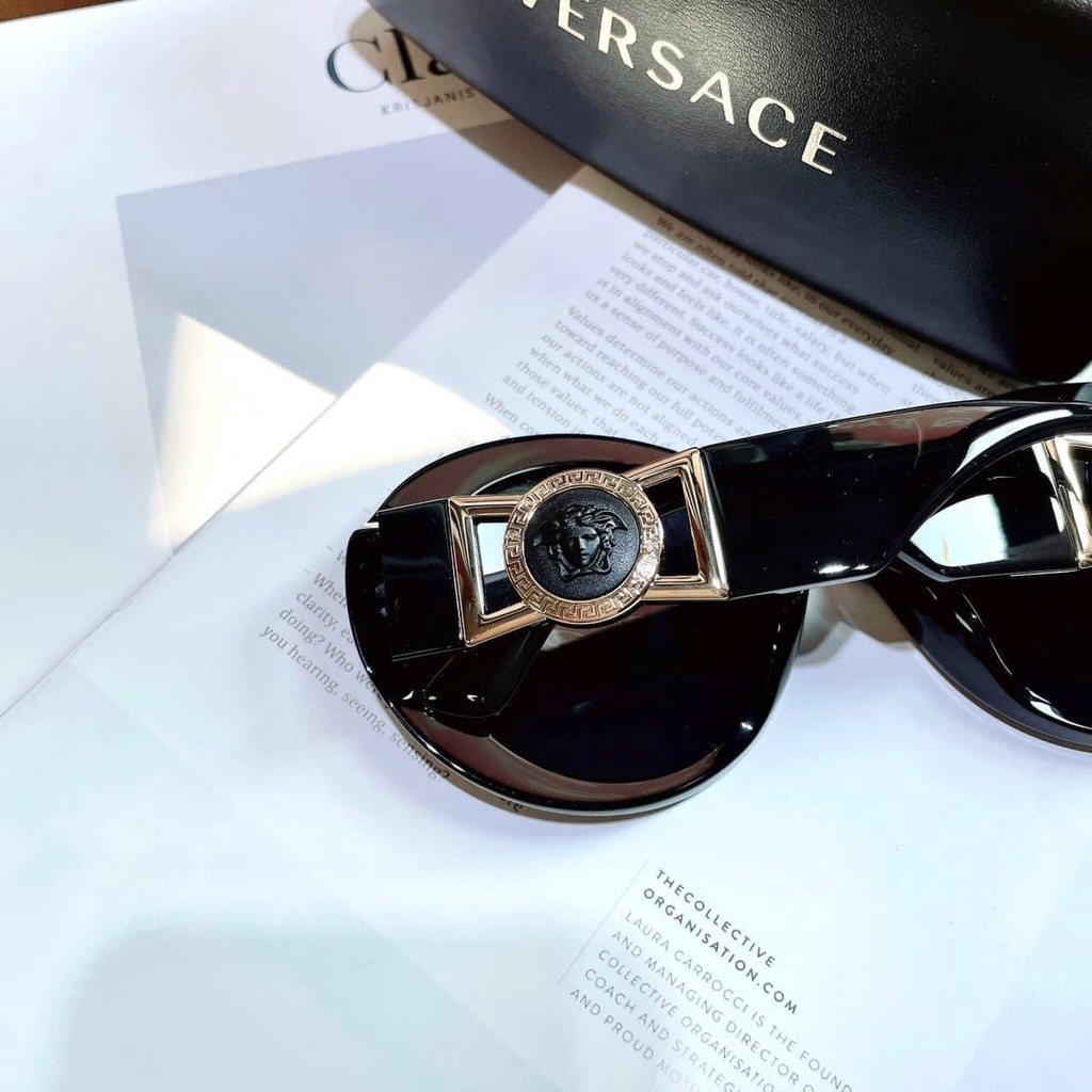 Kính Mát Versace VE4414F dáng tròn trong suốt viền logo