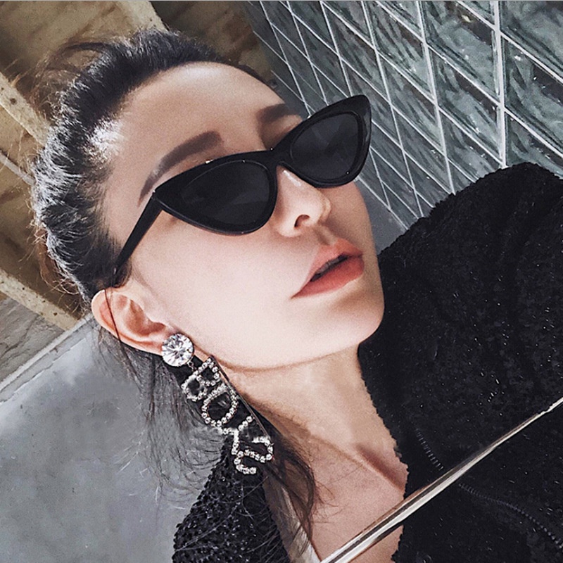Kính Mát Gọng Mắt Mèo Phong Cách Hip hop Thời Trang Cho Nữ