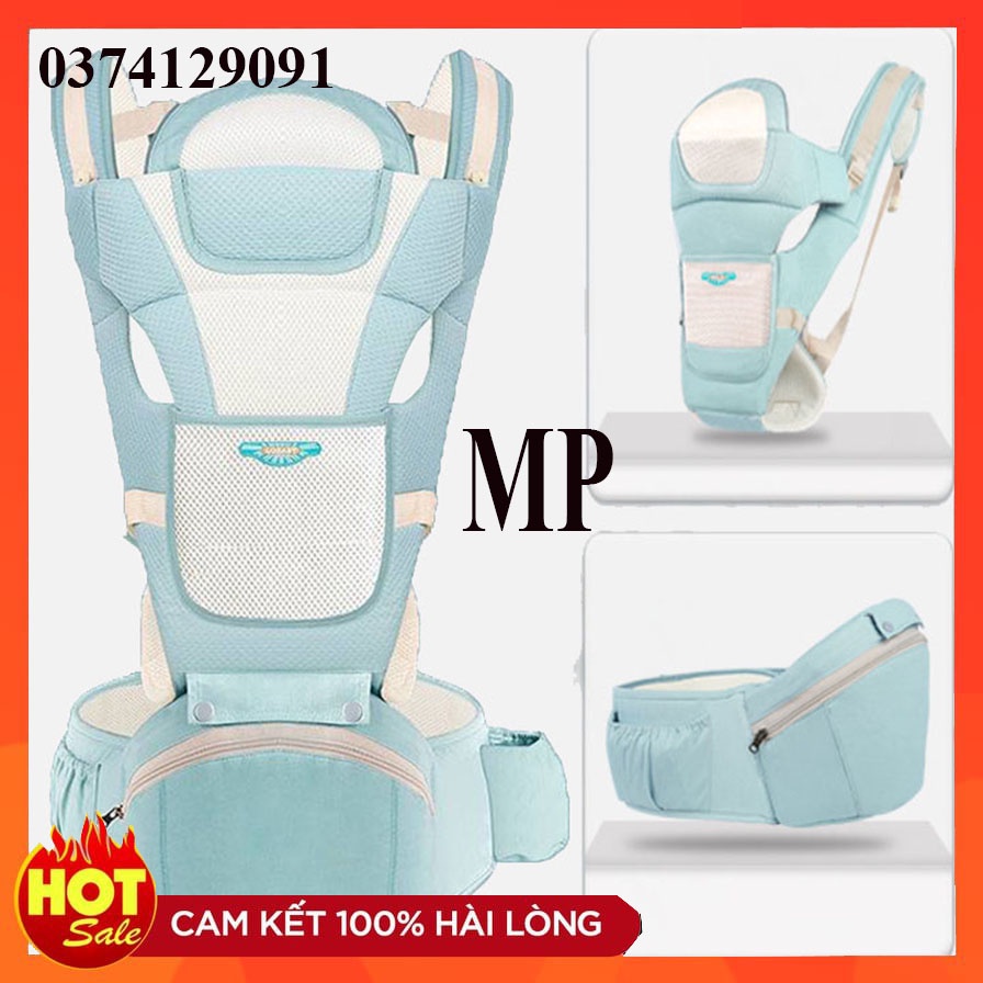 Đai địu em bé sơ sinh thoáng khí 6 tư thế địu trẻ em đa chức năng, chất liệu vải sợi cotton mềm mại, êm ái, thoáng mát