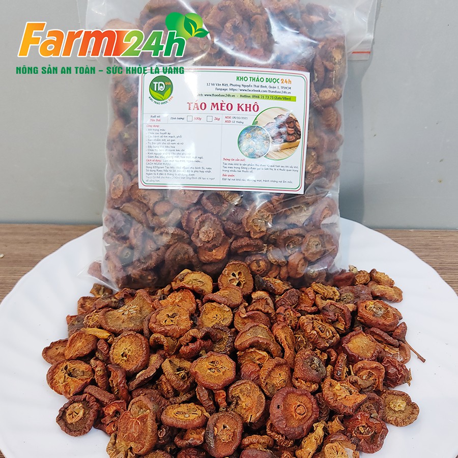 Táo mèo cắt lát phơi khô, hàng loại 1 tốt cho tim mạch, ổn định huyết áp, nâng cao đề kháng, an thần ngủ ngon | Farm24h