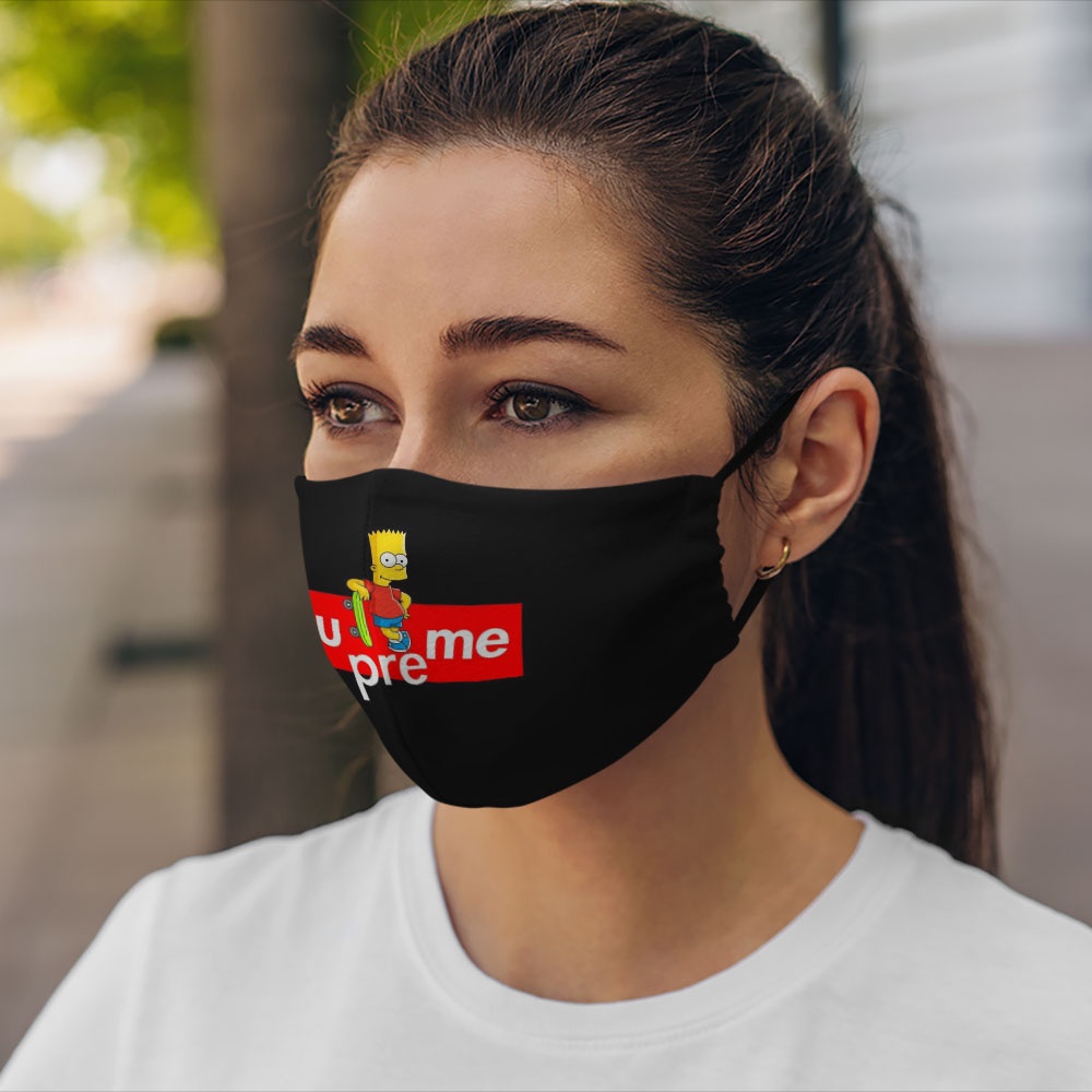 Khẩu trang vải nhật S.u.p.r.e.m.e_3596 CARTWELL vải cotton 100% kháng khuẩn có thể giặt và tái sử dụng cho nam nữ