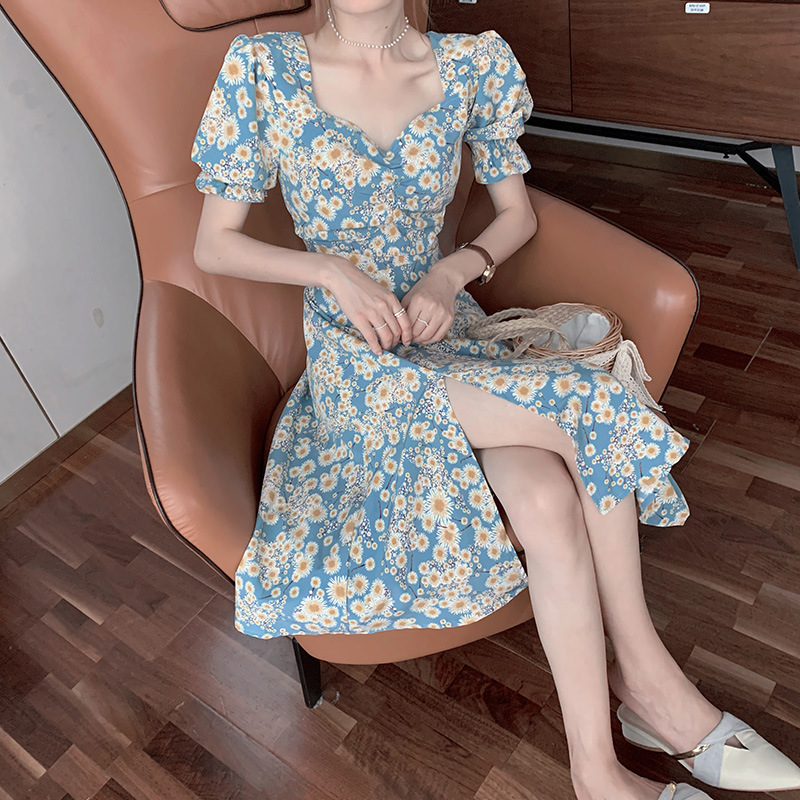 Đầm Sườn Xám Dài Tay In Họa Tiết Hoa Trang Nhã Dành Cho Nữ